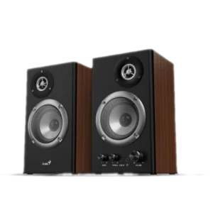 Cornetas Genius SP-HF1200B Madera 3.5MM USB Tipo C 36W Parlante Hifi 2 Vías