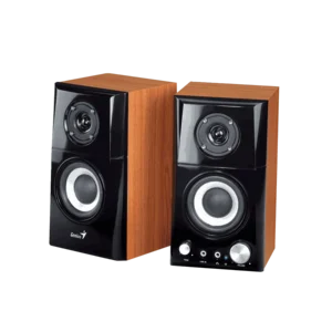 Cornetas Genius SP-HF500A II Madera 3.5MM 16W Control de Volúmen Diseño Bidireccional
