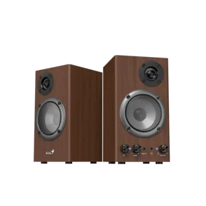 Cornetas Genius SP-HF500B Madera 3.5MM 16W Parlante 2 vías con 3D Envolvente