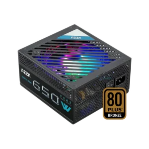 Fuente de Poder Azza Gaming 650W ARGB ATX 12V 80 Plus Bronze 100-240V LED Negro