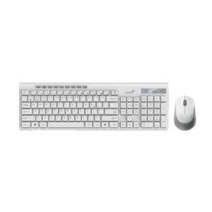 Kit Teclado Mouse Genius Slimstar 8230 DPI 1200 3 Botones Inalámbrico Bluetooth AI Copilot Blanco