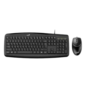 Kit Teclado Mouse Genius Smart KM-200 DPI 1000 3 Botones USB Resistente a Derrames Teclas Multimedia