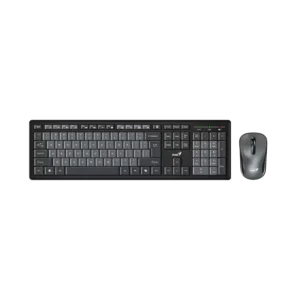 Kit Teclado Mouse Genius Smart KM-8200 DPI 1200 3 Botones Inalámbrico AI Copilot Multimedia 2 Teclas de colores Gris