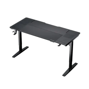 Mesa Aerocool Lab-X Black 170 x 75cm Altura Regulable Electrica Alfombrilla Para Mouse Cristal Templado Negro