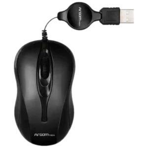 Mouse Argom MS08 1000DPI 3 Botones USB Retractable Negro