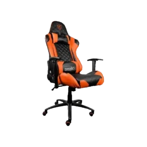 Silla Aerocool Gaming ThunderX3 TGC12 Ergonomica Reclinable Reposabrazos  Asiento Ajustable Negro y Naranja