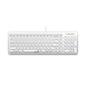 Teclado Genius Slimstar Q200 Español USB Teclas Redondas Blanco