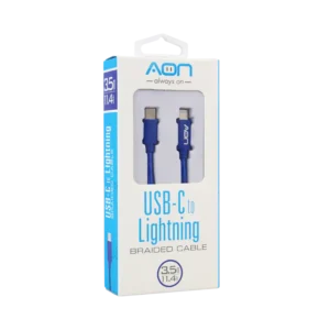 cable aon usb a lightning 3.5mts azul
