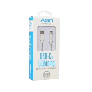 cable aon usb a lightning 3.5mts blanco