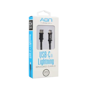 cable aon usb a lightning 3.5mts negro