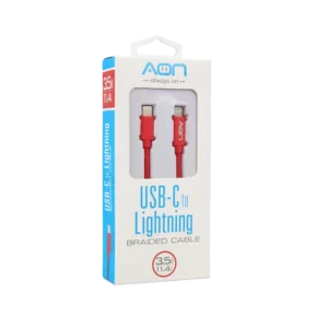 cable aon usb a lightning 3.5mts rojo