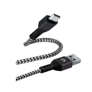 cable argom carga dura form tipo c a usb nylon trenzado 1.8 mts negro