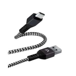 cable argom carga dura form tipo c a usb nylon trenzado 1.8 mts negro