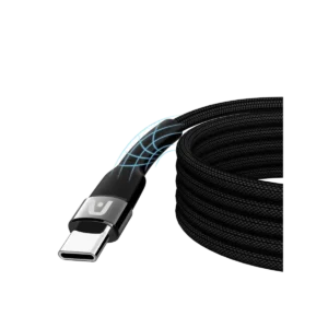 cable argom carga dura spped tipo c a tipo c nylon trenzado 3 mts negro