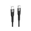 cable argom carga dura spped tipo c a tipo c nylon trenzado 3 mts negro