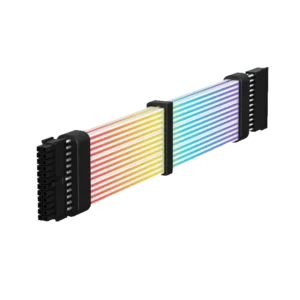 cable de extension gamemax psu mb 24pin b argb ligth negro
