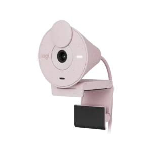 camara webcam logitech facecam brio 300 fhd foco fijo usb rosado