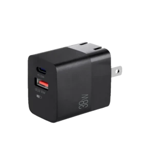 cargador argom rapido usb 65w enchufe plegable negro