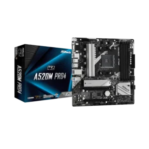 tarjeta madre asrock a520m pro4 socket amd4 4x ddr4 sata uhd usb hdmi dp