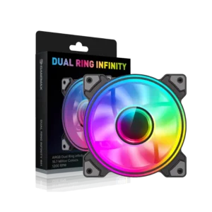 ventilador gamemax dual ring infinity led argb rpm negro