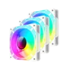 ventilador gamemax kf300 wh kit 3 en 1 argb rpm control remoto blanco