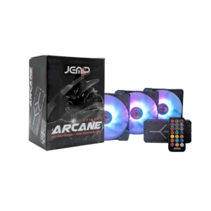 ventilador jemip arcane kit 3 en 1 hub control remoto argb negro