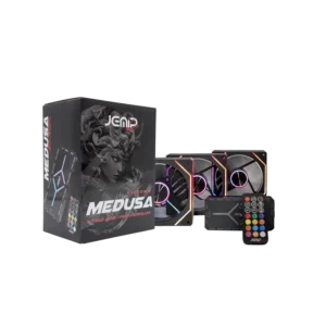ventilador jemip medusa kit 3 en 1 hub control remoto argb negro