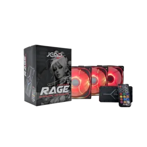 ventilador jemip rage kit 3 en 1 hub control remoto argb negro