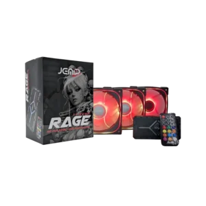 ventilador jemip rage kit 3 en 1 hub control remoto argb pwm negro